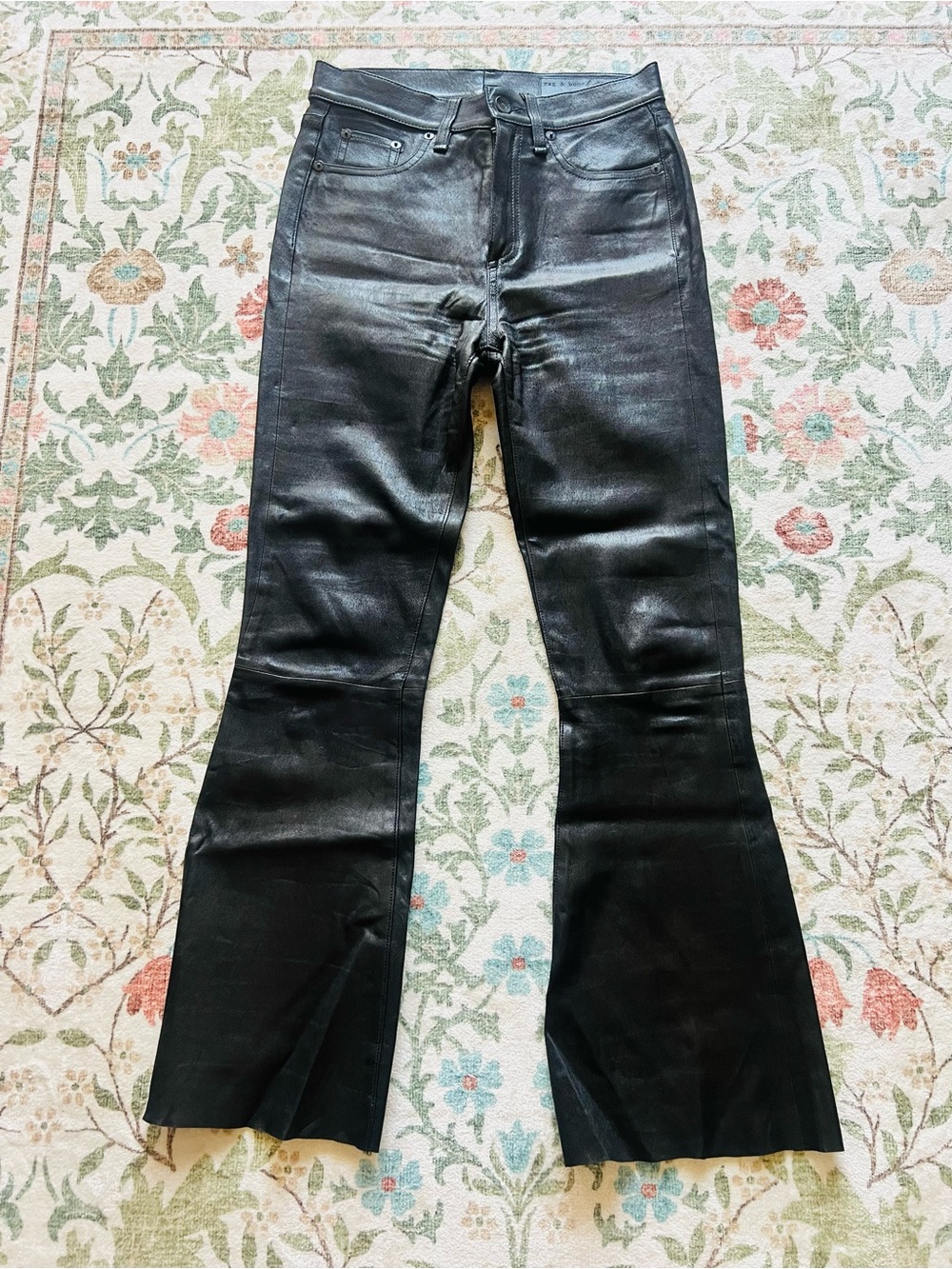 Rag & Bone 100% Lamb Leather Pants Size 25 Flared